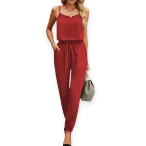 Rumors Elegant Burnt Orange Women's Jumpsuit Sz.L EUC.
